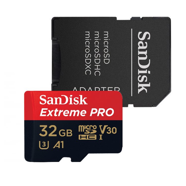 SanDisk Micro SDHC Extreme PRO 32GB + SD adaptér, UHS-I U3, Class 10 - rýchlosť 100/90 MB/s (SDSQXCG-032G-GN6MA)