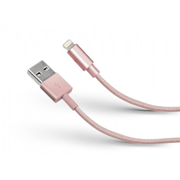 SBS dátový kábel pre iPhone s certifikáciou MFI, ružový (Gold Collection) TECABLEUSBIP5BP