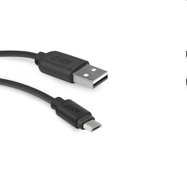 SBS Dátový kábel USB/Micro-USB 2.0, 1m, čierny TECABLEMICRO1KPOS