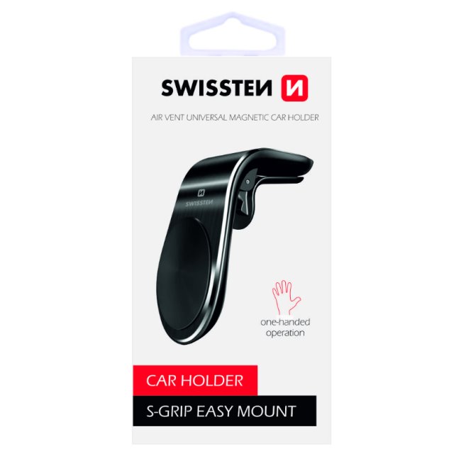 Swissten magnetický držiak do ventilácie auta S-Grip easy mount, čierny