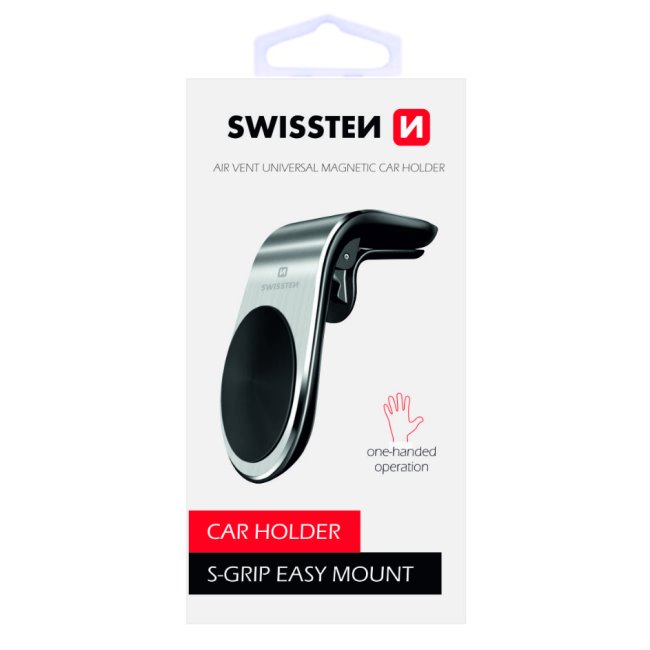 Swissten magnetický držiak do ventilácie auta S-Grip easy mount, strieborný 65010701
