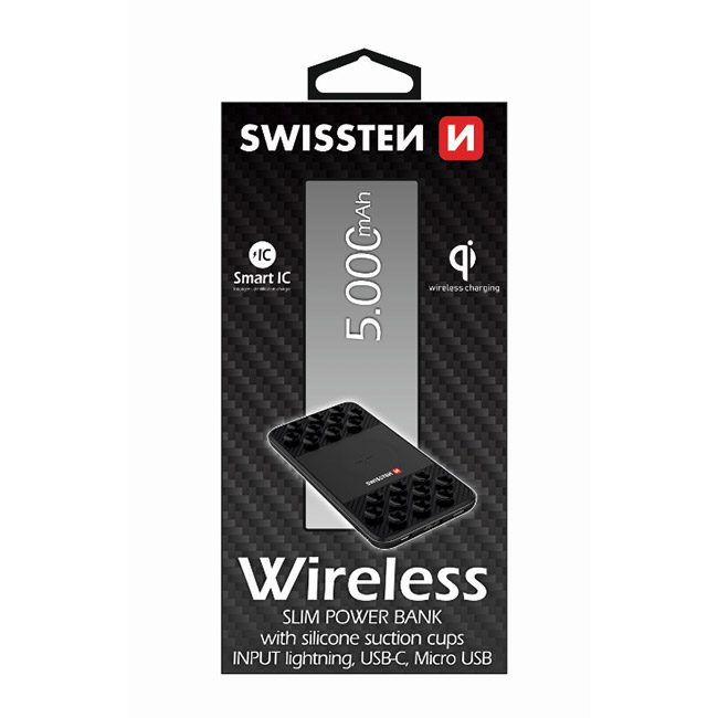Swissten Wireless Slim Power Bank 5.000 mAh