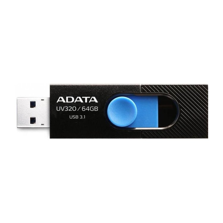 USB kľúč A-DATA UV320, 64 GB, USB 3.1, rýchlosť 80 MB/s, čierny