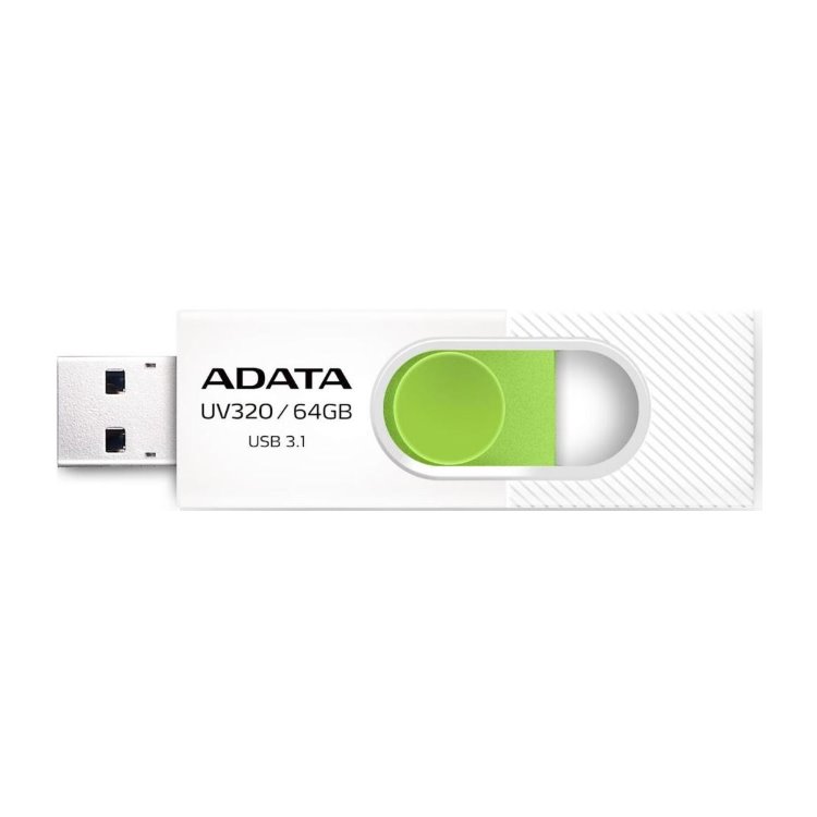 E-shop USB kľúč A-DATA UV320, 64 GB, USB 3.1, rýchlosť 80 MB/s, biely