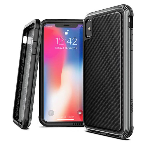 E-shop X-Doria Defense Lux for iPhone Xs Max - Black Carbon Fiber 473194