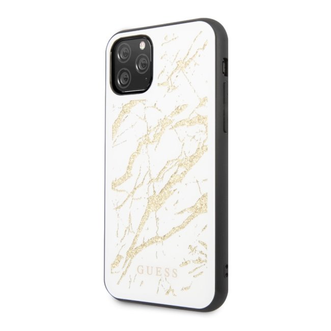 Zadný kryt Guess Marble Glass pre iPhone 11 Pro, biely