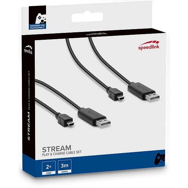 Set nabíjacích káblov Speedlink Stream Play & Charge Cable Set pre PS3