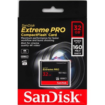 Sandisk Compact Flash Extreme Pro 32GB - rýchlosť 160/150 MB/s (SDCFXPS-032G-X46)