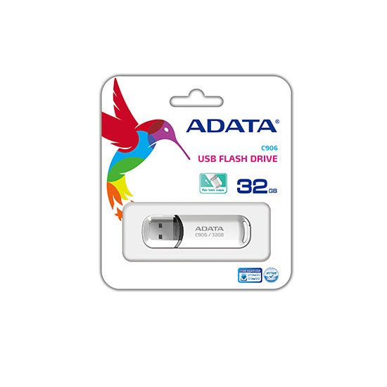 USB kľúč A-Data C906, 32 GB, USB 2.0, biely (AC906-32G-RWH)