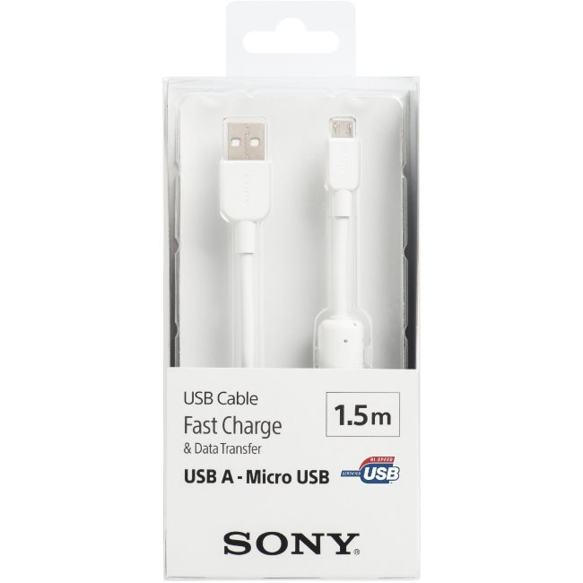 Originálny dátový kábel Sony s podporou rýchlonabíjania, MicroUSB konektor, White
