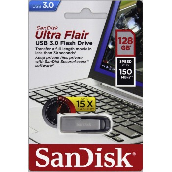 USB kľúč SanDisk Ultra Flair, 128GB, USB 3.0 - rýchlosť 150 MB/s (SDCZ73-128G-G46)