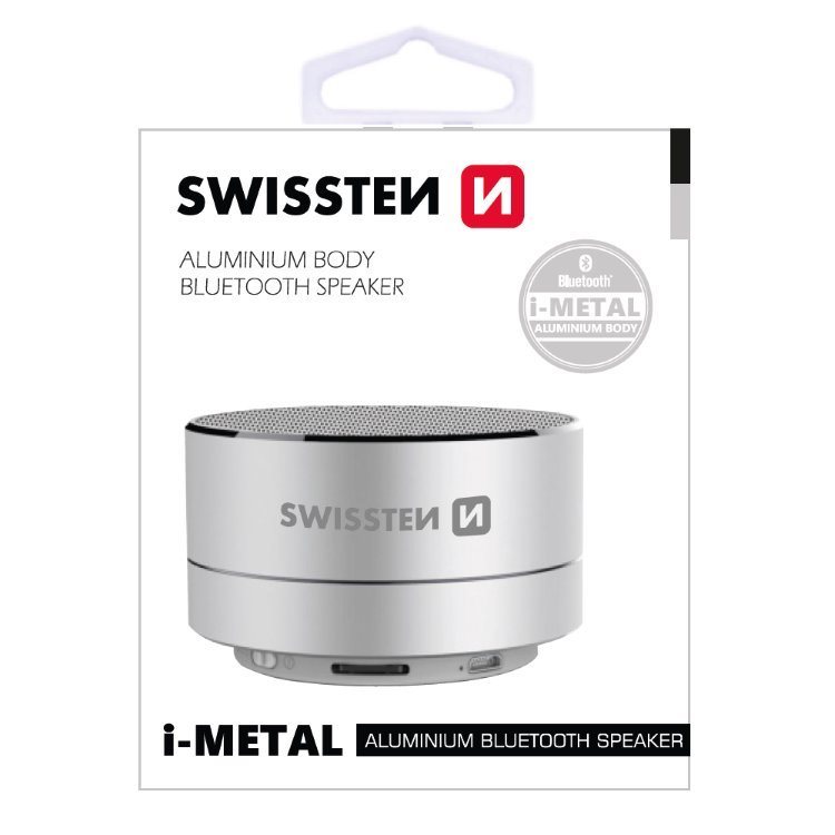 Bluetooth reproduktor Swissten i-Metal, strieborný