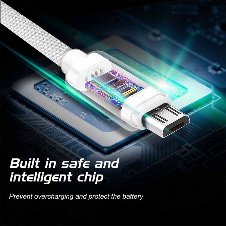 Dátový kábel Swissten textilný s Micro-USB konektorom a podporou rýchlonabíjania, ružovozlatý