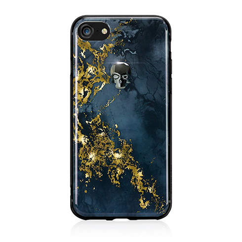 Swarovski kryt Treasure pre iPhone 8 - Onyx/Hematite Skull