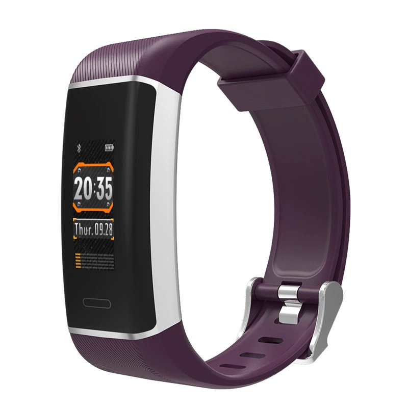 Carneo G-Fit+ fitness náramok s GPS, čierny + fialový náramok