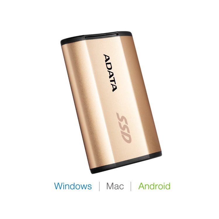 A-Data SSD SE730H, 512GB, USB-C 3.2 - rýchlosť 500 MB/s (ASE730H-512GU31-CGD), Gold