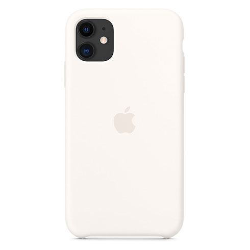 Silikónový zadný kryt pre Apple iPhone 11, biela