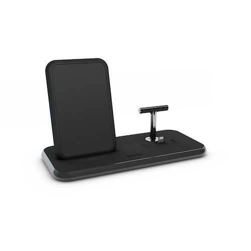 ZENS Stand+Dock Aluminium Wireless Charger, čierna