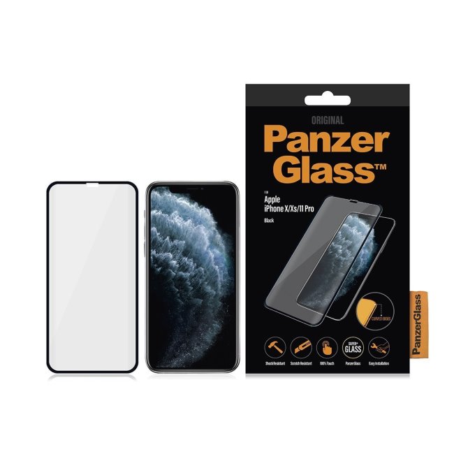 Ochranné temperované sklo PanzerGlass Case Friendly pre Apple iPhone 11 Pro/Xs/X, čierne