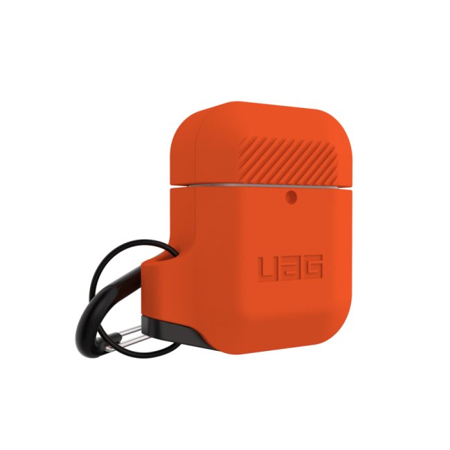 Puzdro UAG Silicone pre Apple AirPods s karabinkou, orange/grey