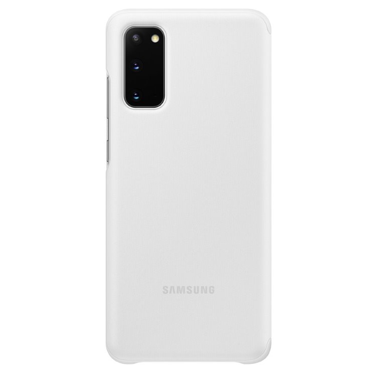 Knižkové puzdro Clear View pre Samsung Galaxy S20, biela