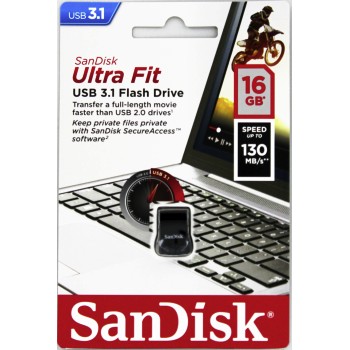 USB kľúč SanDisk Ultra Fit, 16GB, USB 3.1 - rýchlosť 130MB/s (SDCZ430-016G-G46)