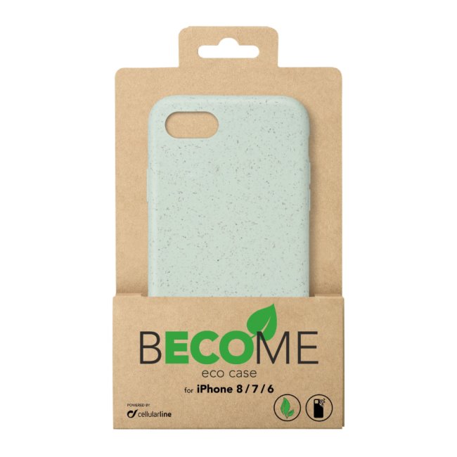 Kompostovateľný eko kryt CellularLine Become pre Apple iPhone SE/8/7/6, svetlozelemý