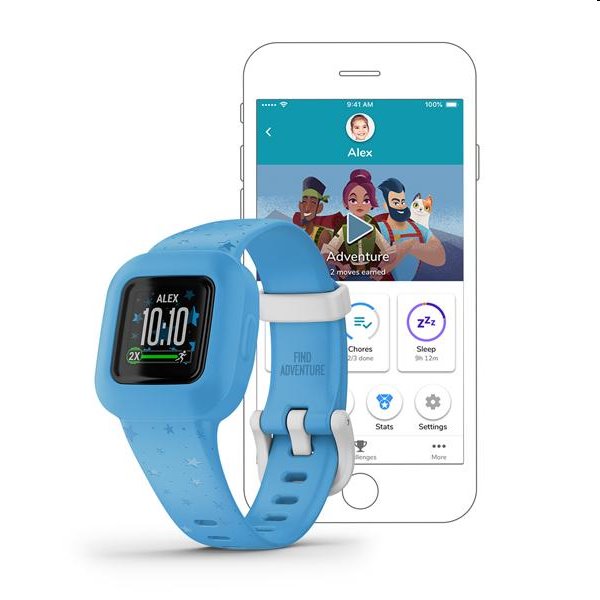 Garmin Vivofit jr. 3, detský smart náramok Stars, modrý