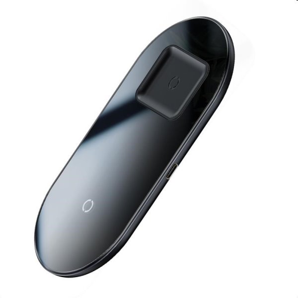 Baseus 2v1 bezdrôtová nabíjačka pre Apple iPhone + AirPods 18W, čierna