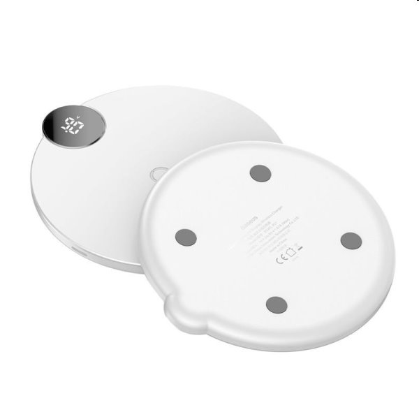 Baseus bezdrôtová nabíjačka s LED displejom 10 W, biela