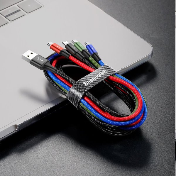 Baseus Fast 4v1 kábel USB-A/Micro-USB, Lightning, 2 x USB-C 3.5A 1,2 m