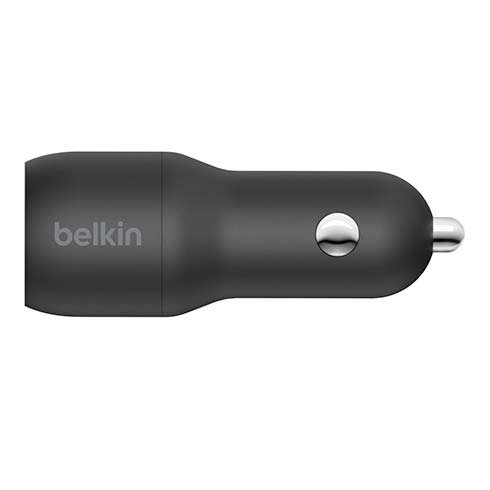 Duálna rýchlonabíjačka do auta Belkin 24W USB-A s káblom USB-A na Lightning 1m