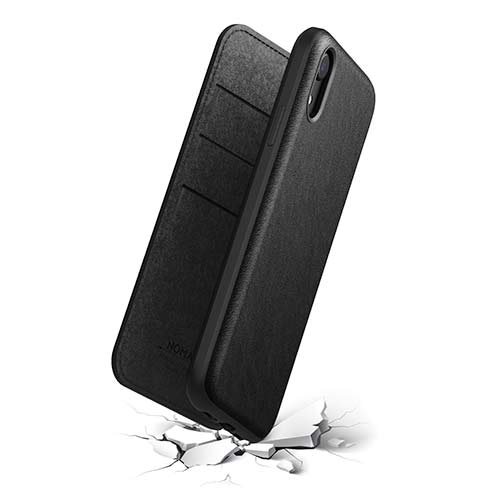 Knižkové odolné puzdro Nomad pre iPhone XR, čierne