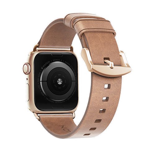 Kožený remienok Nomad pre Apple Watch 38/40 mm, moderný zlatý