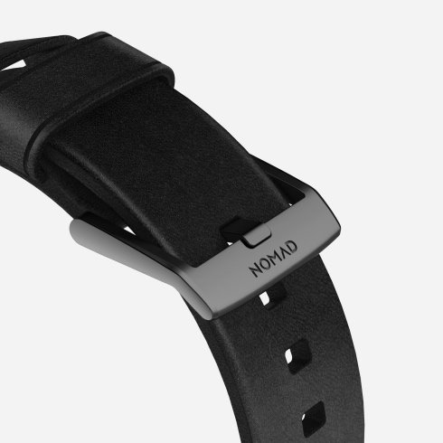 Kožený remienok Nomad pre Apple Watch 42/44 mm, moderný čierno/čierny