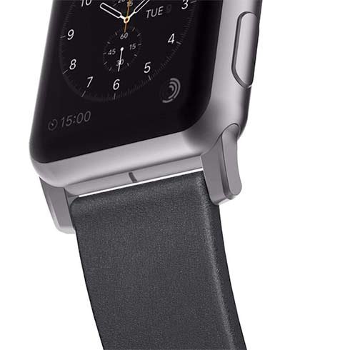 Kožený remienok Nomad pre Apple Watch 42/44 mm, moderný šedo/strieborný