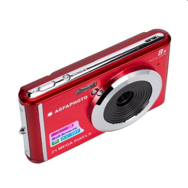 Fotoaparát AgfaPhoto Compact DC 5200, červený