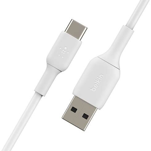 Dátový kábel Belkin USB-A na USB-C 1m, biely