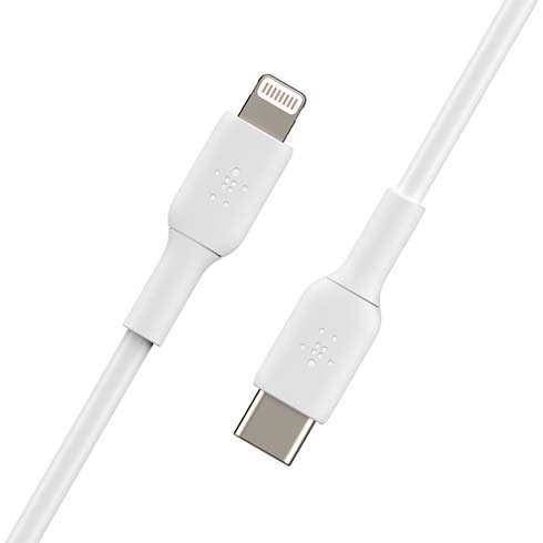 Dátový kábel Belkin USB-C na Lightning 1.2m, biely