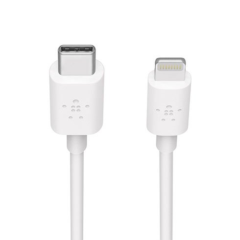 Dátový kábel Belkin USB-C na Lightning 1.2m, biely