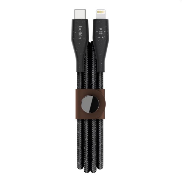 Nylónový odolný kábel Belkin DuraTek USB-C na Lightning 1.2m, čierny