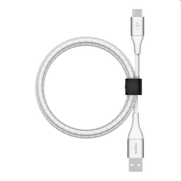 Nylónový pletený kábel Belkin USB-A na USB-C 1m, biely