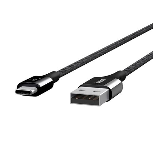 Nylónový odolný kábel Belkin DuraTek USB-A na USB-C 1.2m, čierny