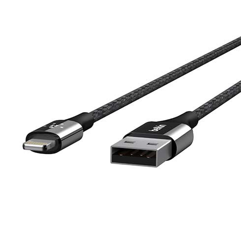 Nylónový odolný kábel Belkin Mimit DuraTek USB-A na Lightning 1.2m, čierny