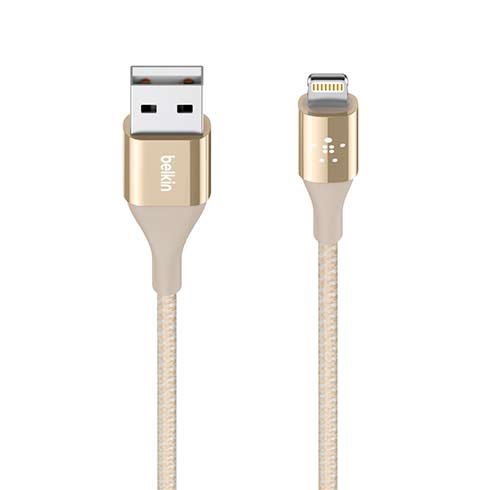 Nylónový odolný kábel Belkin Mimit DuraTek USB-A na Lightning 1.2m, zlatý
