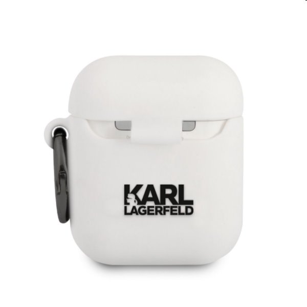 Karl Lagerfeld Karl Head silikónový obal pre Apple AirPods 1/2, biely