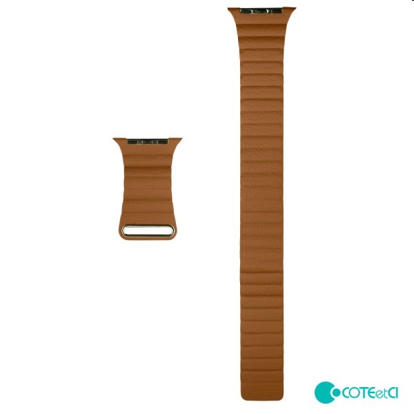 Kožený remienok COTEetCI Leather Back Loop pre Apple Watch 42/44/45mm, saddle brown