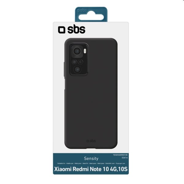 Zadný kryt SBS Sensity pre Xiaomi Redmi Note 10/10S, čierna