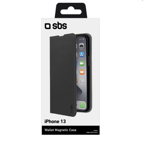Knižkové puzdro SBS Book Wallet Lite pre iPhone 13, čierna