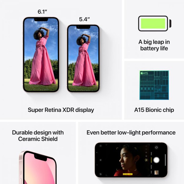 Apple iPhone 13 mini 256GB, ružová